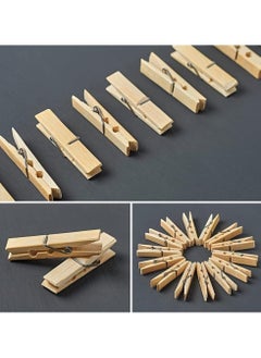 MOSH 48 Pcs Wooden Clothes Pegs Rust Stain Resistant Washing Line Strong Durable Laundry Rack Cloth Clips Eco Friendly Strong Grip Bamboo Pegs  - Image 5