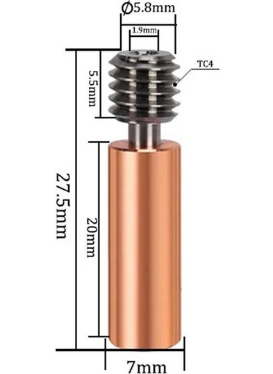 Hobi Mekatronik Elegoo Neptune 4-4 Pro Compatible Titanium Bimetal Barrel  - Image 2