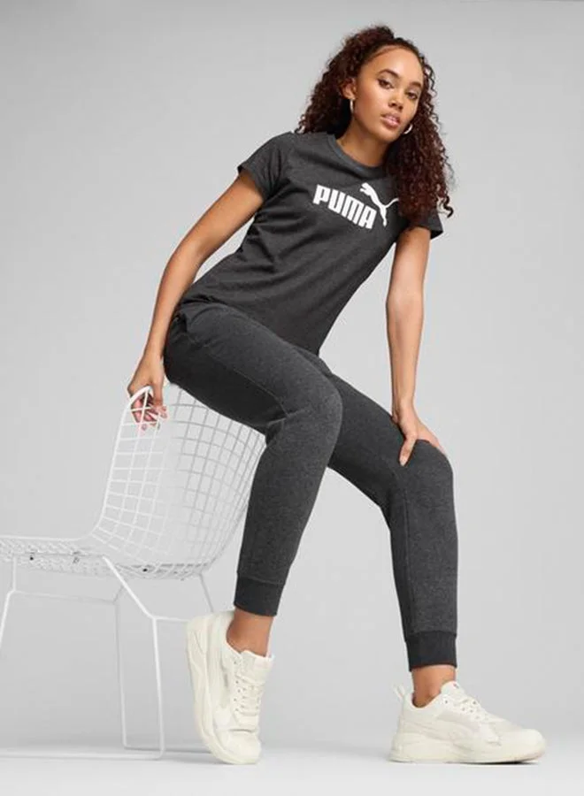 PUMA dark gray heather Essential Logo T-Shirt for Women | Best Price UAE
