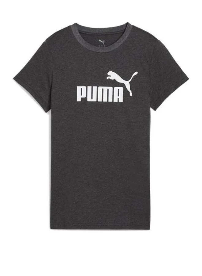PUMA dark gray heather Essential Logo T-Shirt for Women | Best Price UAE