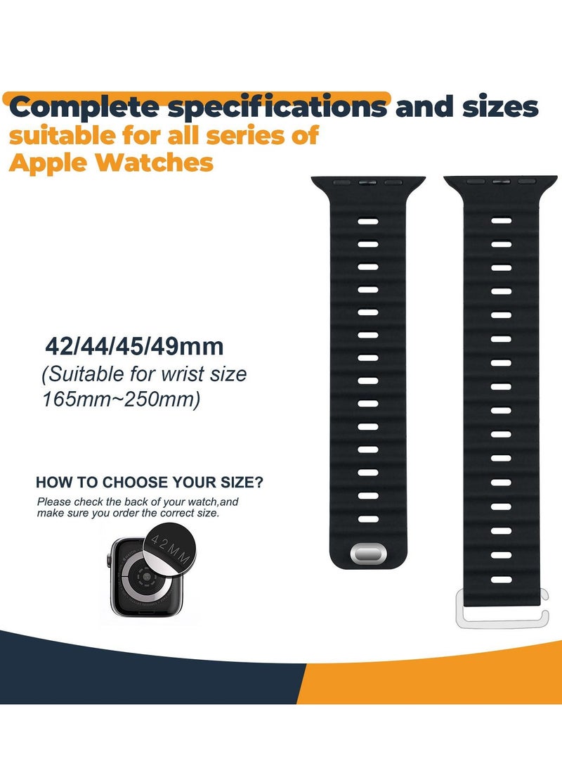 In Air - Soft Silicone Ocean Sports Strap Compatible Apple Watch 8 Ultra 49mm 45mm 44mm 42mm for Men Women - Image 1