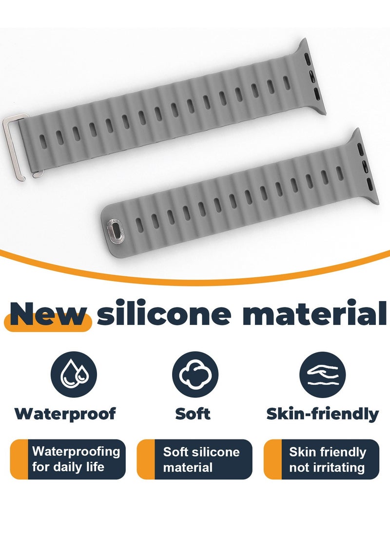 In Air - Soft Silicone Ocean Sports Strap Compatible Apple Watch 8 Ultra 49mm 45mm 44mm 42mm for Men Women - Image 1