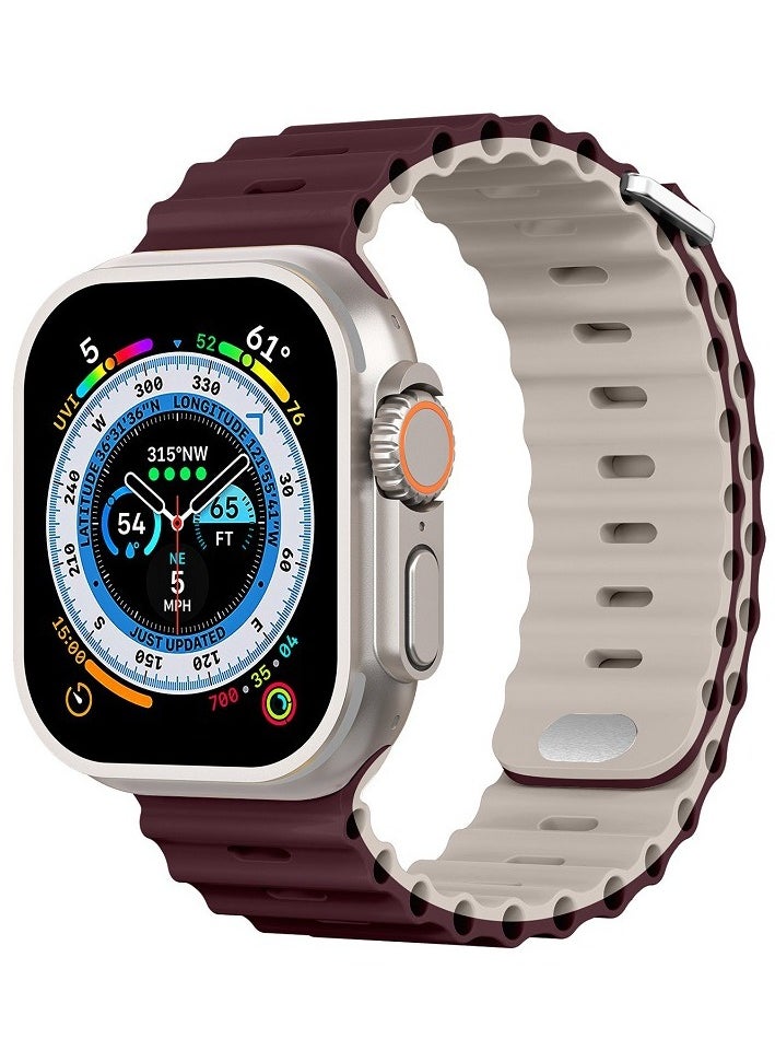 In Air - Soft Silicone Ocean Sports Strap Compatible Apple Watch 8 Ultra 49mm 45mm 44mm 42mm for Men Women - Image 1
