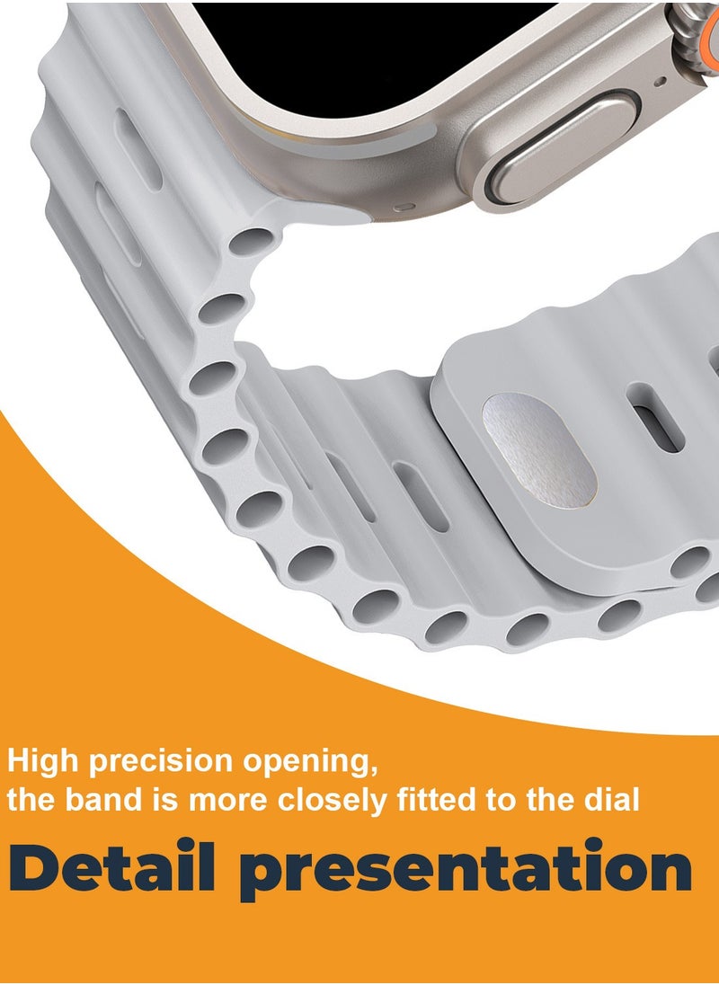 In Air - Soft Silicone Ocean Sports Strap Compatible Apple Watch 8 Ultra 49mm 45mm 44mm 42mm for Men Women - Image 1