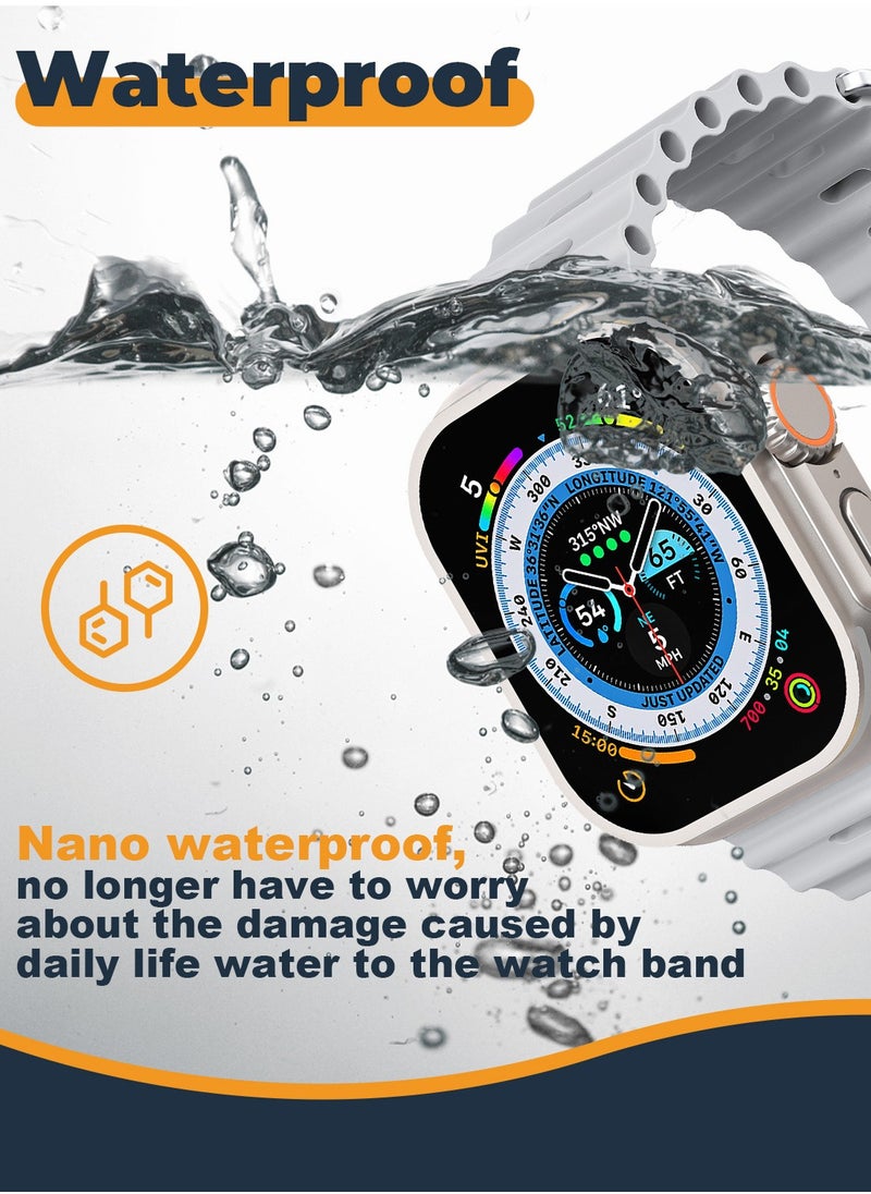 In Air - Soft Silicone Ocean Sports Strap Compatible Apple Watch 8 Ultra 49mm 45mm 44mm 42mm for Men Women - Image 1