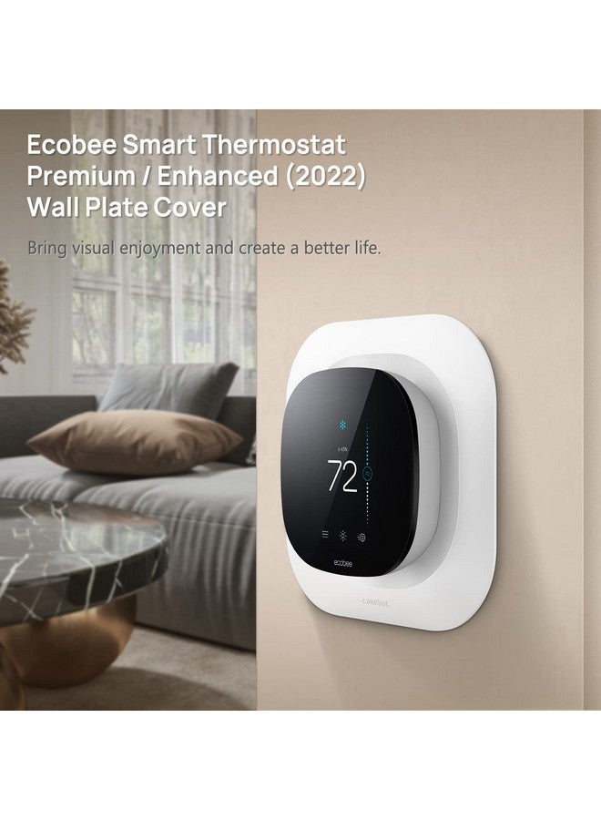 CaseBot CaseBot Wall Plate for New 2022 Ecobee Smart Thermostat Premium & 2022 Ecobee Smart Thermostat Enhanced, Practical and Stylish Trim Kit Bracket Mount Cover, Easy Installation, White - Image 2