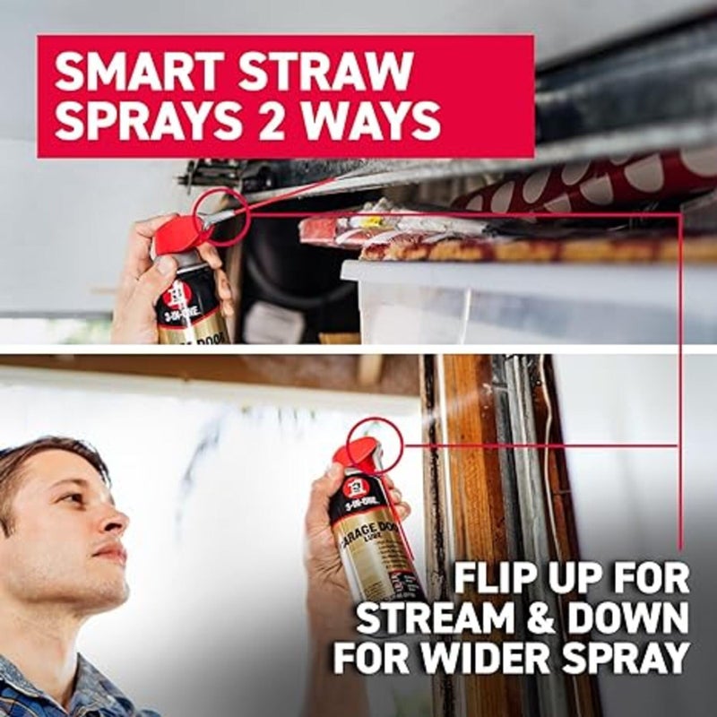 3 in one 3-IN-ONE Professional Garage Door Lubricant with Smart Straw Sprays 2 Ways, 11 OZ Twin Pack, 100584, Clear - Image 3