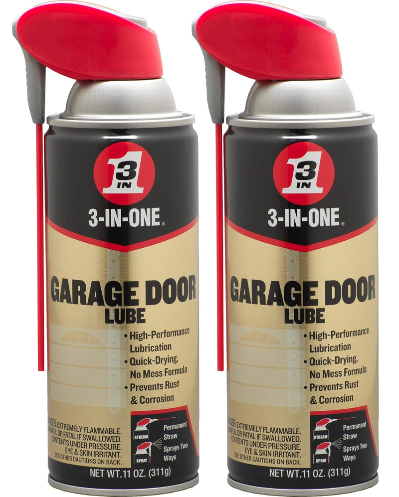 3 in one 3-IN-ONE Professional Garage Door Lubricant with Smart Straw Sprays 2 Ways, 11 OZ Twin Pack, 100584, Clear - Image 1
