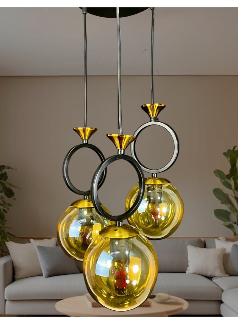 High quality modern triple metal 3 bulb ceiling pendant