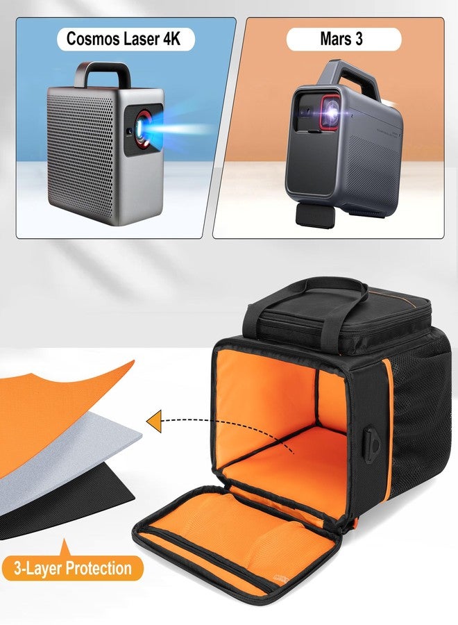 PGmoon Travel Carrying Case Compatible with Nebula Mars 3/Cosmos Laser 4K/SE, Projector Storage Case Bag with Accessories Pockets(Patent Design) - Image 2