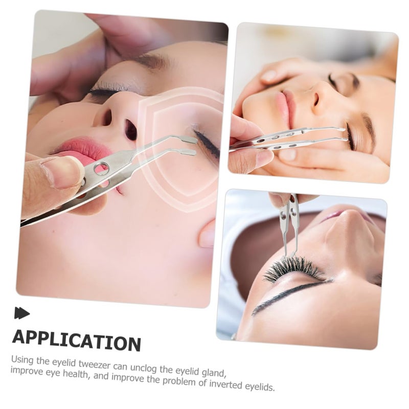 Eyelid Compressor Tweezers Meibomian Gland Forceps Stainless Steel Beauty Tool - Image 3