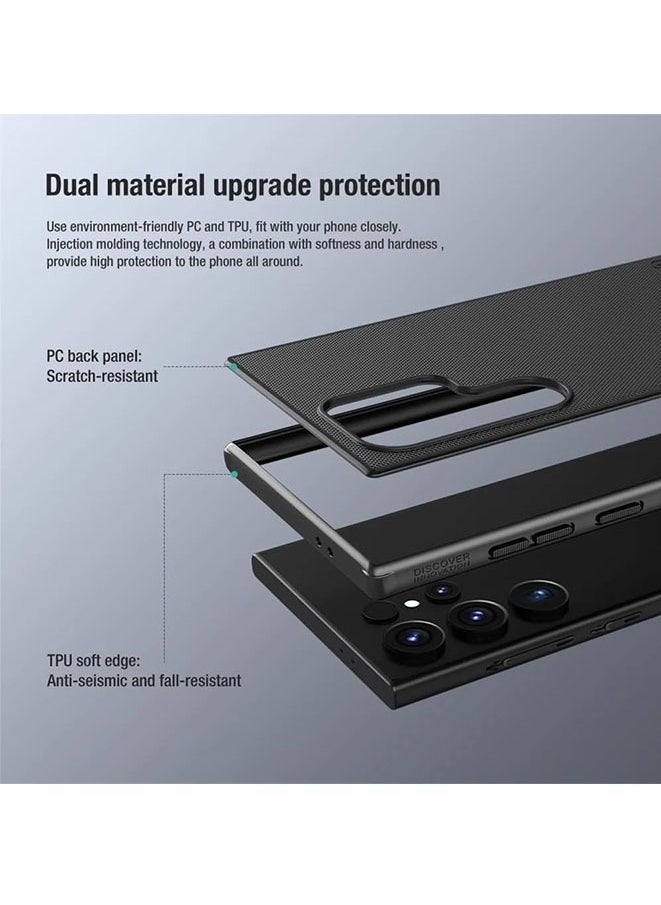 Muyixin - Case for Samsung Galaxy S24 Ultra Super Frosted Shield TPU PC Protective Back Cover (Black） - Image 1