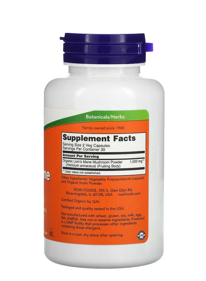 now NOW Foods, Lion's Mane, 500 mg, 60 Veg Capsules - Image 2