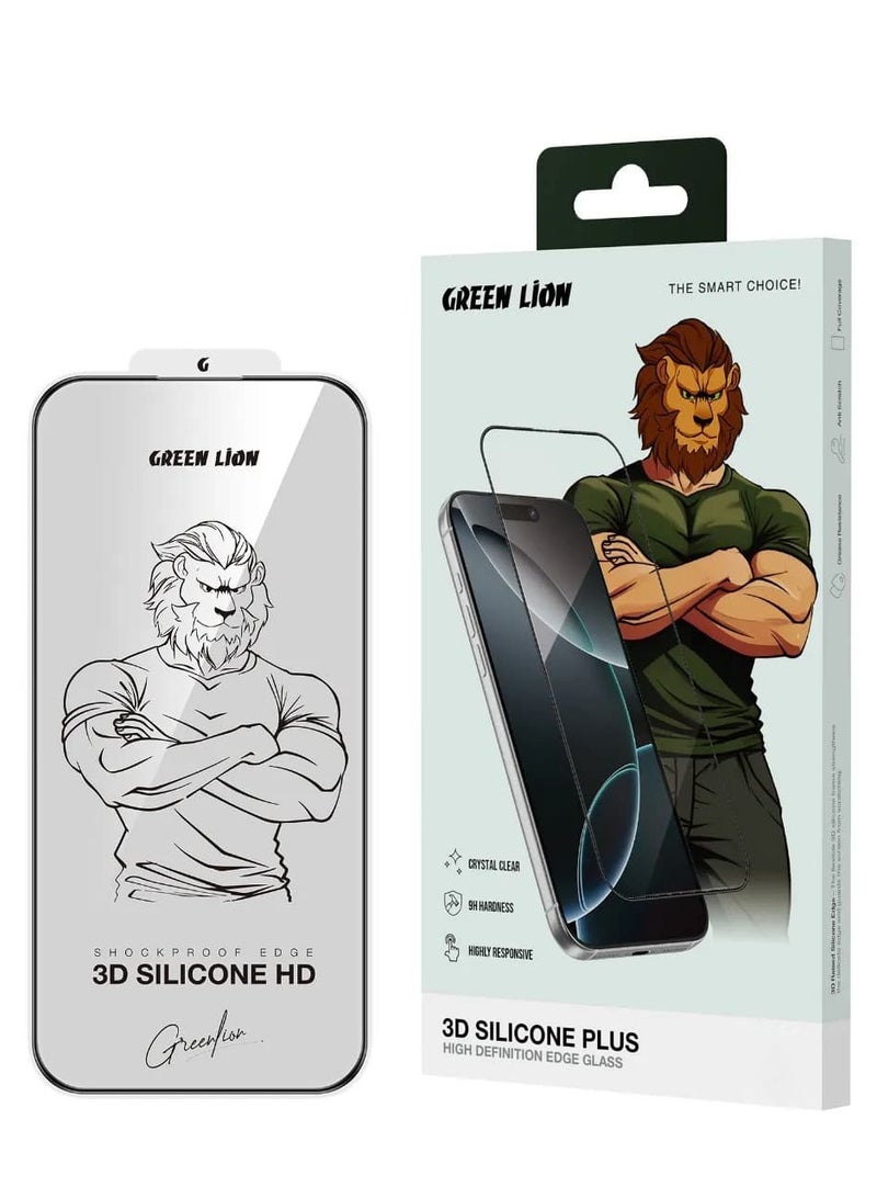 GREEN LION iPhone 17 Air Screen Protector / 3D Silicone Plus High-Definition Edge Glass/ Anti Scratch Glass /Anti Fingerprint Screen Protector -Black Edge/Clear
