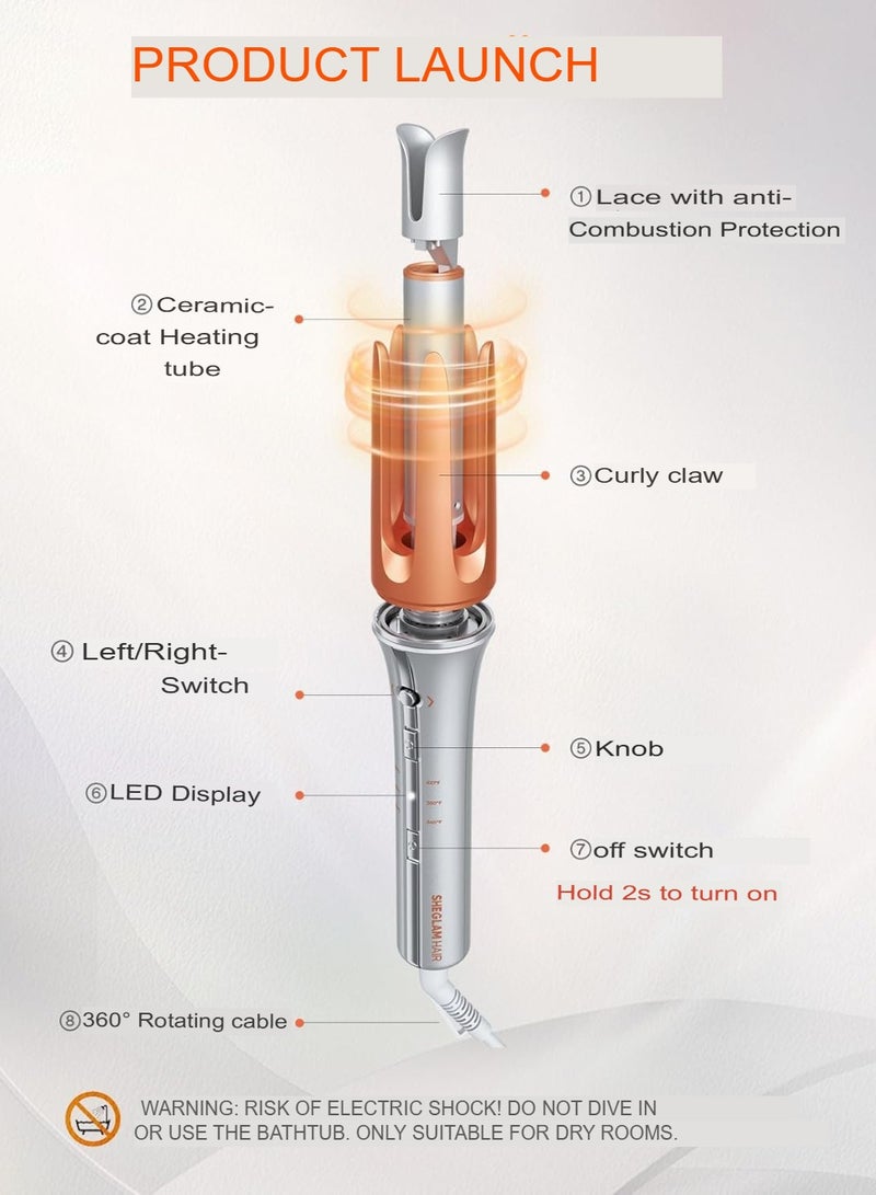 MARK STORE Hair Curler Automatic Rotating – 1¼ Inch Curling Iron with 3 Heat Settings, Fast Heat-Up, 2-Way Spin, Anti-Tangle, Anti-Scald & Auto Shut-Off for Effortless Styling (32mm)  - Image 2