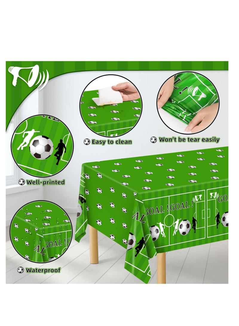 Soccer Party Tablecloths Set of 3, Disposable Plastic Table Covers for Game Day and Soccer Theme Events  - Image 3