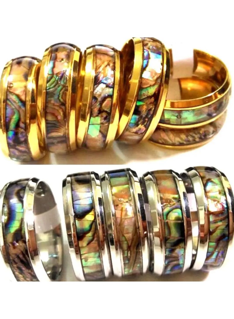 استراتيجية 5 قطع متعددة المقاسات من 17 حتى 21 طقم خواتم أنيقة من الفولاذ المقاوم للصدأ - Image 4