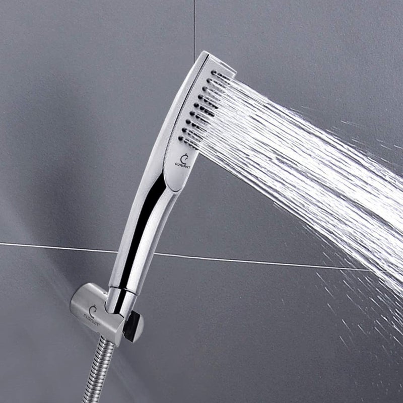 CUROVIT CUROVIT ARIEL ABS Hand ShowerTelephonic Shower in Chrome Finish with ABS Holder and 15 Mtr Stainless Steel Flexible Tube for BathroomBathroom Cleaning - Image 1