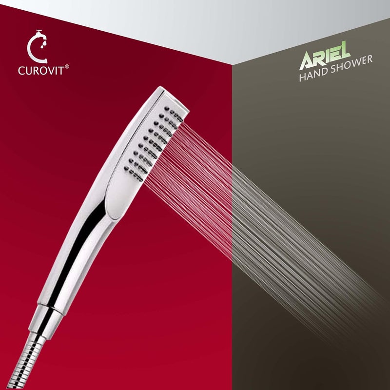 CUROVIT CUROVIT ARIEL ABS Hand ShowerTelephonic Shower in Chrome Finish with ABS Holder and 15 Mtr Stainless Steel Flexible Tube for BathroomBathroom Cleaning - Image 4