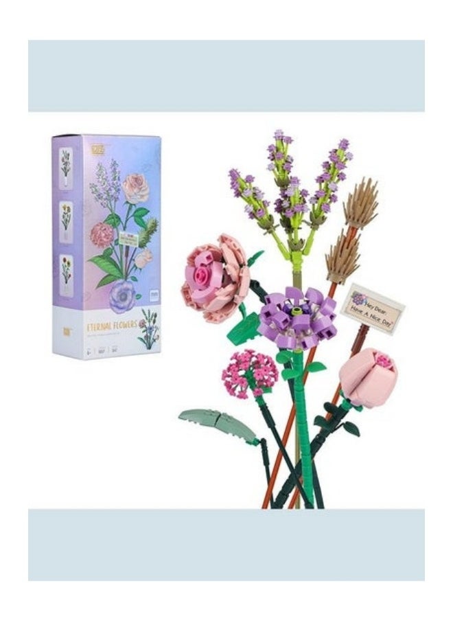 MIXDE - Flower Bouquet Building Blocks, Flower Bouquet Building Kit, Flower Building Blocks, Artificial Flowers Building Toys - Image 1