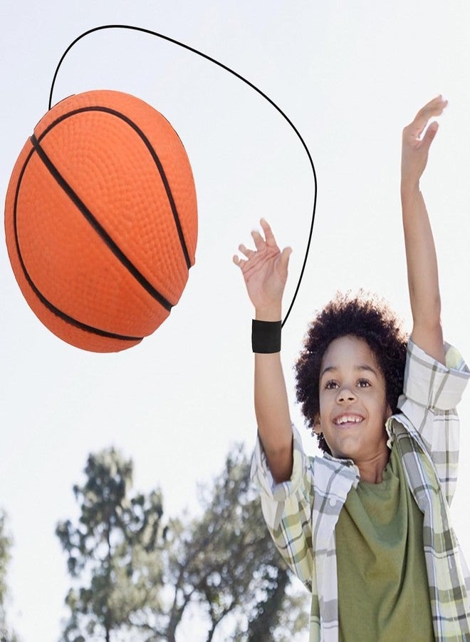 Bwexxt Basketball Wrist Return Ball, Sports Wrist Balls on a String, 2.36 Inch Rubber Rebound Bouncy Wristband Balls on Elastic String for Wrist Exercise Gift Toy for Teens Adults - Image 3