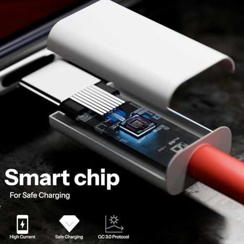 StuffHoods 100W USB-A to Type-C Fast Charging Cable for Oneeplus – Original 1M Warp Charge Red Wire with One Plus 13,13r,12,12r,11,11r,10,10r,10t,10pro,9,9rt,9r,9pro,8,8t,7t,7pro,Nord CE3 lite,CE2 - Image 4
