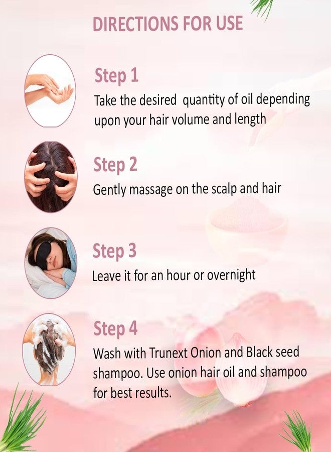 TRUNEXT Onion For Growth And Fall Control Made With Onion Black Seed Hair Oil (200 ml) - Image 3