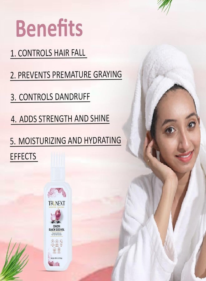 TRUNEXT Onion For Growth And Fall Control Made With Onion Black Seed Hair Oil (200 ml) - Image 4
