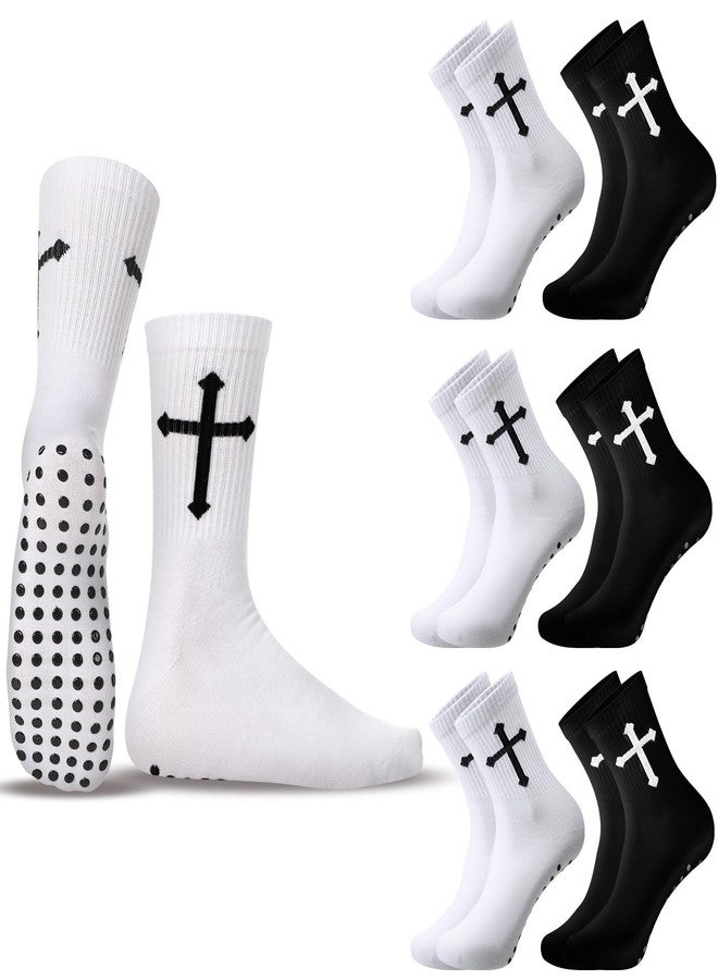 Glitopper 6 Pairs 6/12 Pairs Anti Slip Soccer Socks Gifts Grip Soccer Socks for Men Youth - Image 1