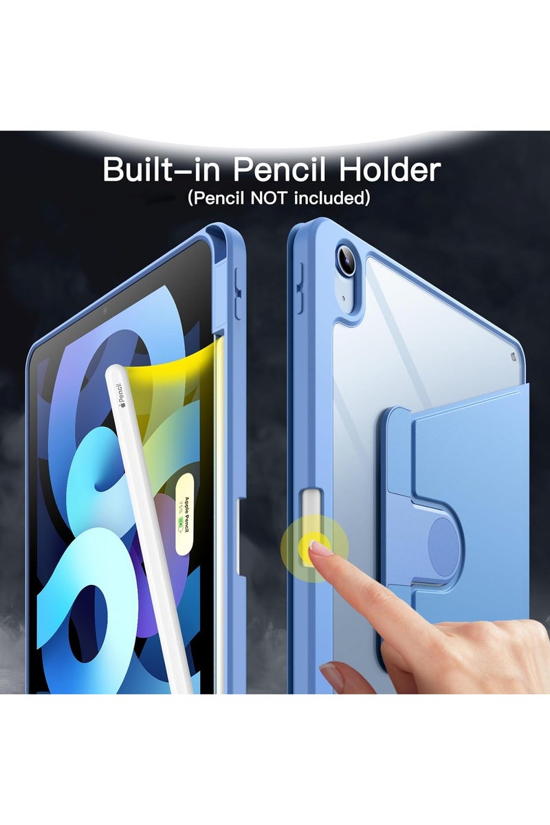 LEDIN Rotating Case for iPad Air 6th/5th/4th Generation (2024/2022/2020), with Pencil Holder,360 Degree Rotation Protective Stand Slim Cover Clear Back, Auto Wake/Sleep (iPad Air 4th/5th/6th) - Image 5