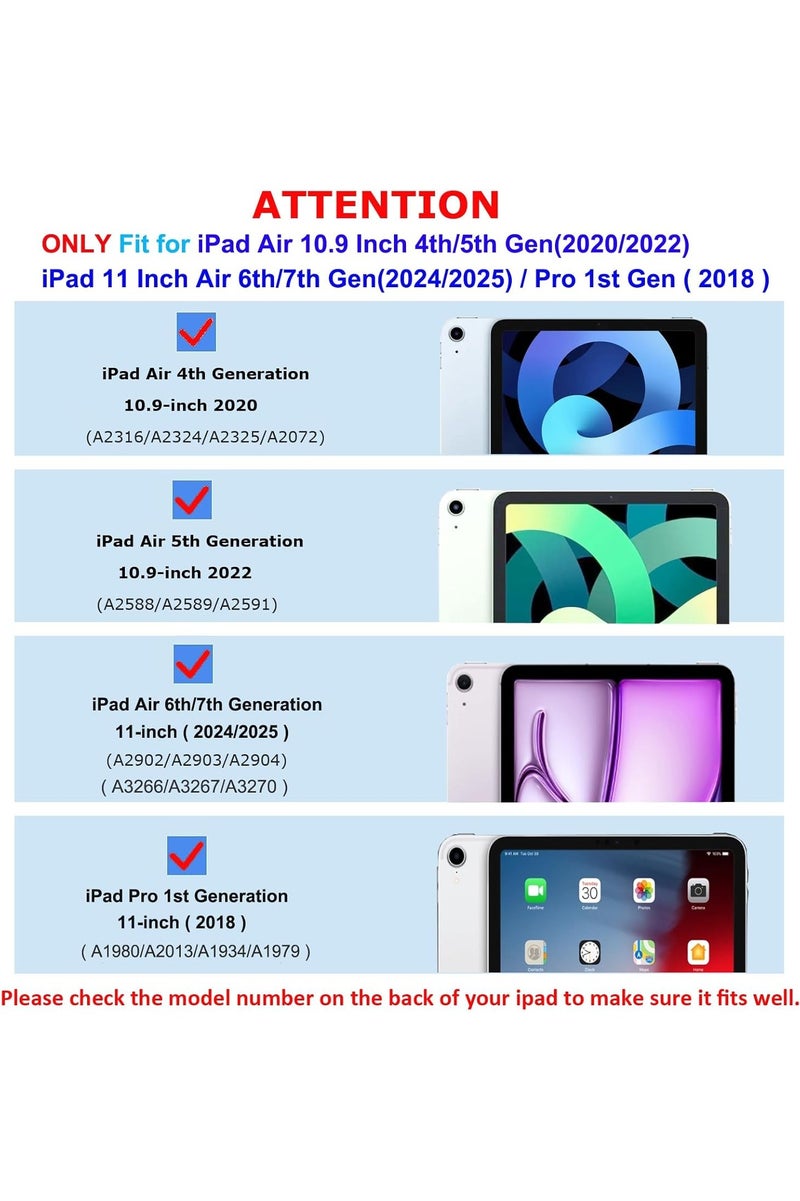 LEDIN Rotating Case for iPad Air 6th/5th/4th Generation (2024/2022/2020), with Pencil Holder,360 Degree Rotation Protective Stand Slim Cover Clear Back, Auto Wake/Sleep (iPad Air 4th/5th/6th) - Image 2