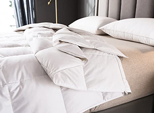 Eastwarmth Lightweight White Goose Down Comforter Cooling Blanket Duvet Insert for Summer/Warm Weather, 750 Fill Power Ultra Soft Fabric White Full/Queen Size - Image 4