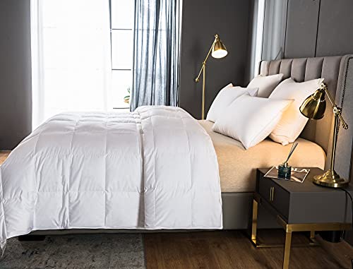 Eastwarmth Lightweight White Goose Down Comforter Cooling Blanket Duvet Insert for Summer/Warm Weather, 750 Fill Power Ultra Soft Fabric White Full/Queen Size - Image 3