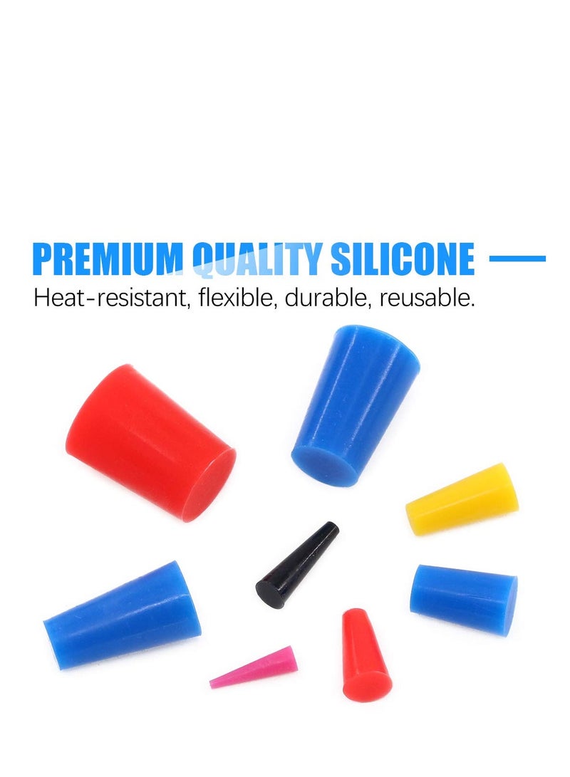 100-Piece Silicone Rubber Tapered Plug Assortment Kit - Non-Toxic, Flexible, Reusable Lab Rubber Stoppers for Masking Holes During Powder Coating. Perfect for Various Applications! - Image 4
