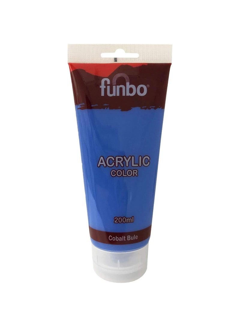 Funbo Acrylic Colour Paint Tube 200ml Content Cobalt Blue - Image 1