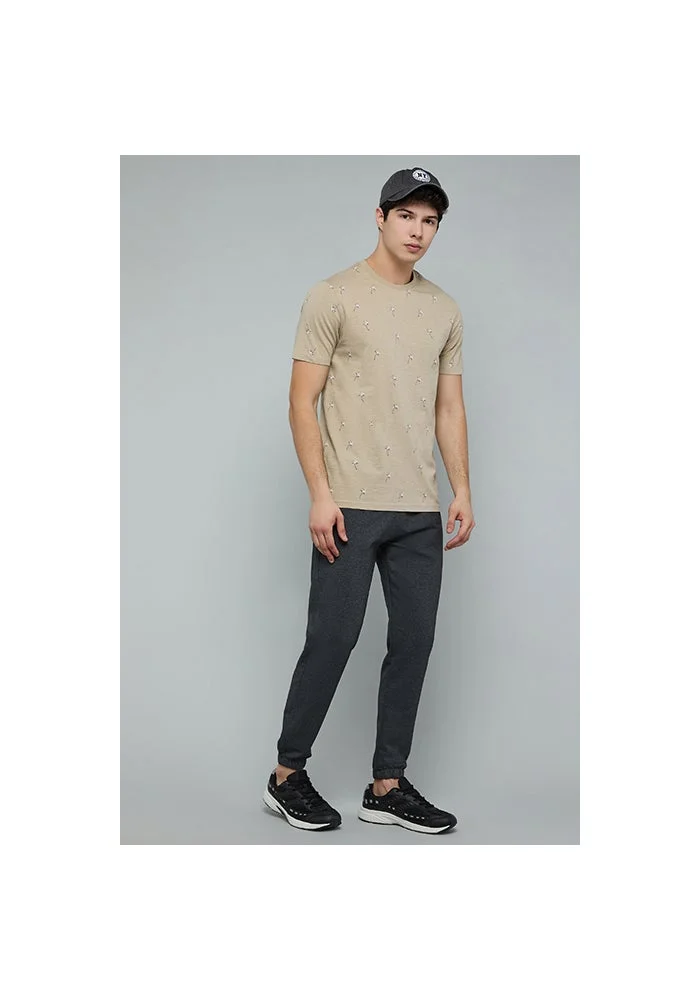 أر أند بي Printed T-Shirt with Crew Neck and Short Sleeves