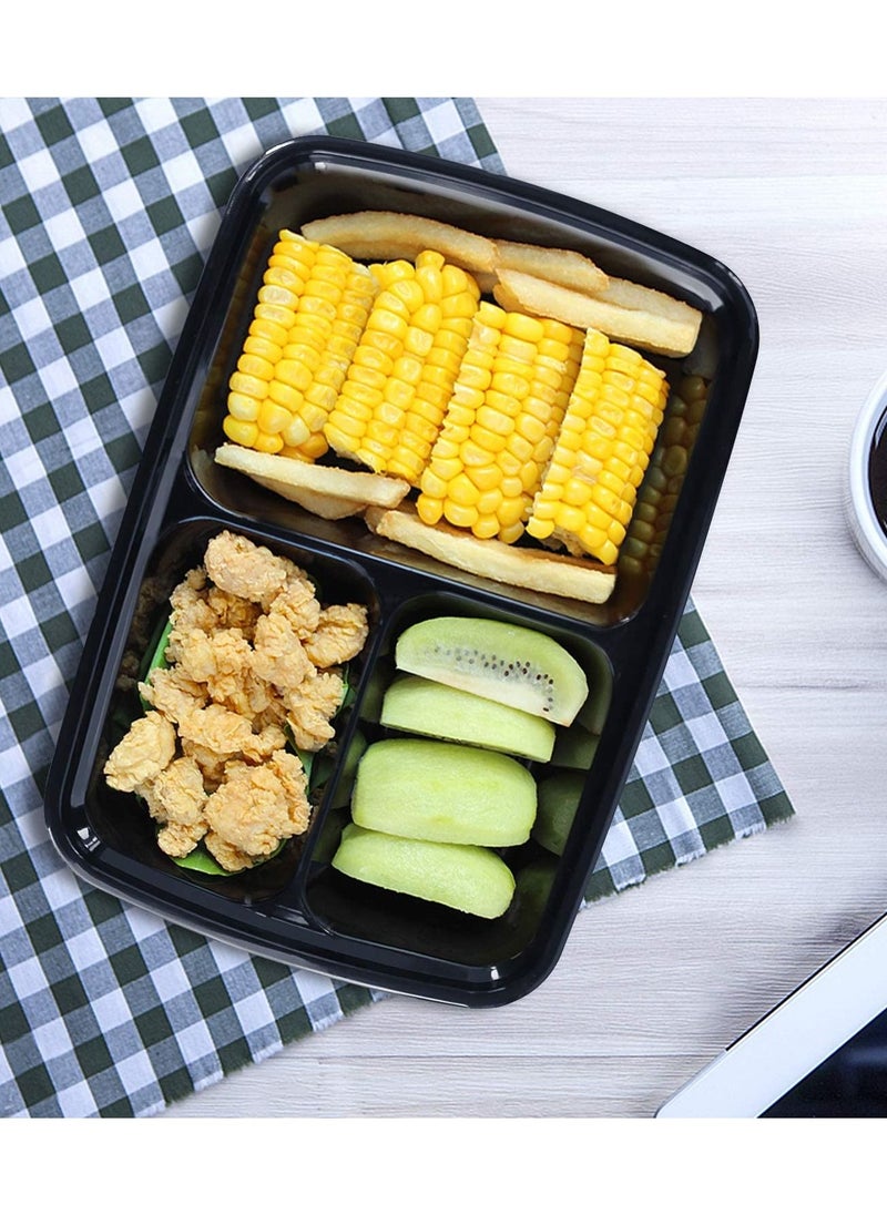 Generic - 20 Pack 3 Compartment Meal Prep Containers with Lids - Image 1
