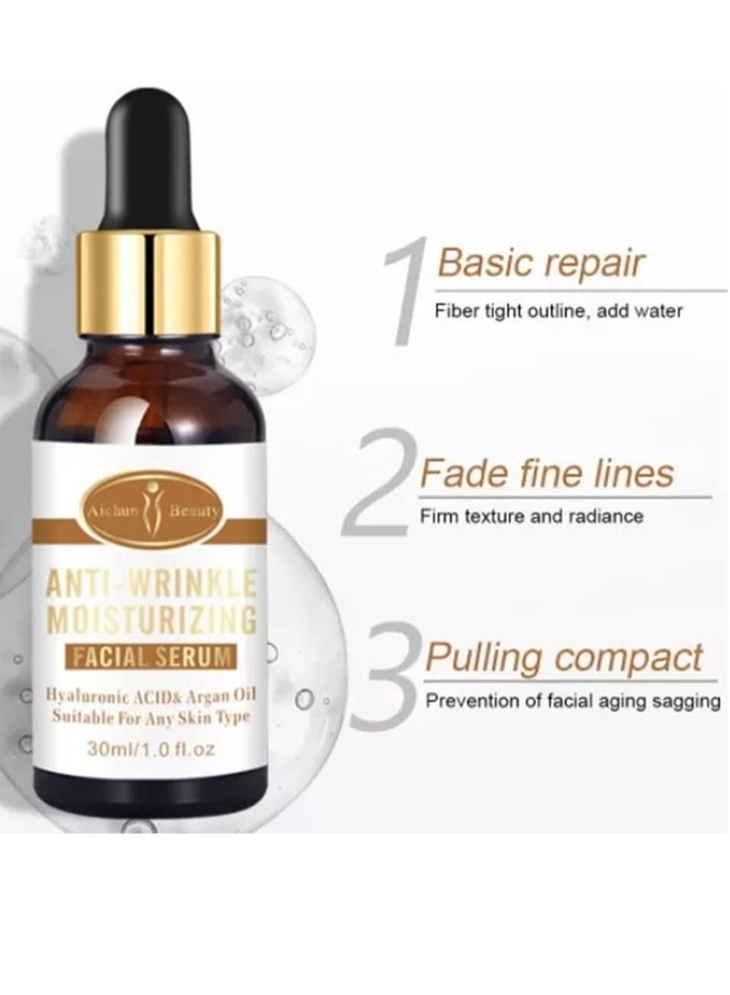 AICHUN BEAUTY Anti-Wrinkle Moisturizing Facial Serum Hyaluronic Acid Argan Oil 2in1 Care 30ml/1oz - Image 2