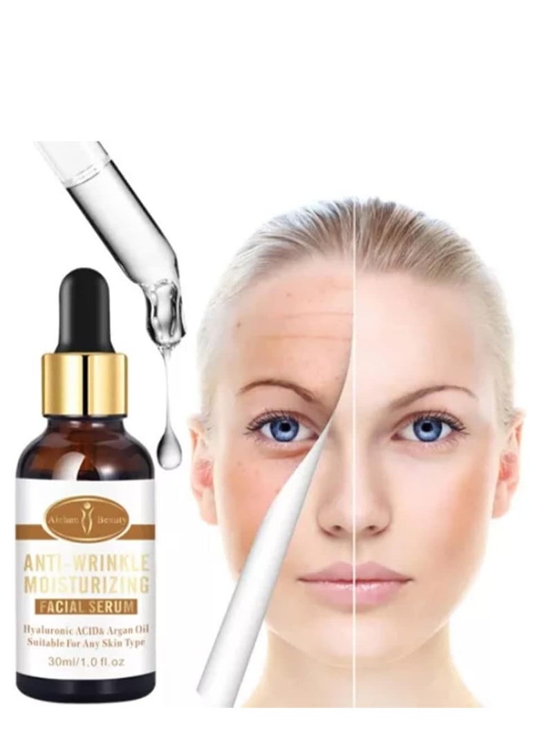 AICHUN BEAUTY Anti-Wrinkle Moisturizing Facial Serum Hyaluronic Acid Argan Oil 2in1 Care 30ml/1oz - Image 3