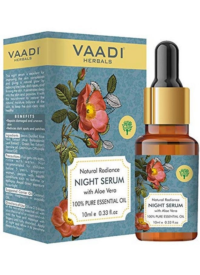 VAADI HERBALS - Natural Radiance Night Serum With Aloe Vera Reduces Dark Spots & Patches Repairs Damaged & Uneven Skin 10 Ml - Image 1