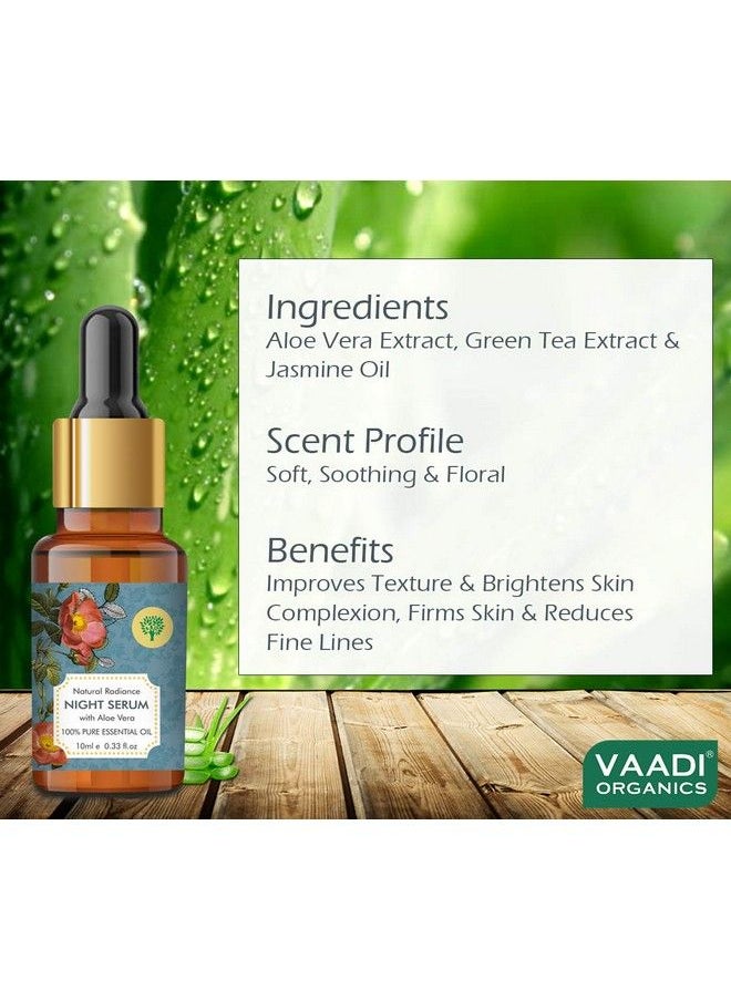 VAADI HERBALS - Natural Radiance Night Serum With Aloe Vera Reduces Dark Spots & Patches Repairs Damaged & Uneven Skin 10 Ml - Image 1