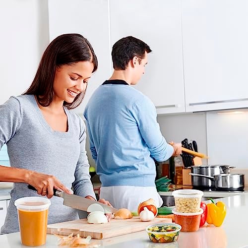 Supreme Select Deli Plastic Storage Containers With Lids [16 Sets] 32 Oz-Reusable Food Containers For Home & Business-Microwave & Freezer Friendly-Dishwasher Safe-Secure & Tight Fitting Covers,Clear - Image 5