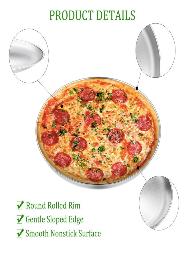 Yododo 13½ inch Pizza Pan Set, Set of 3, Stainless Steel Pizza Pan Set Large Pizza Oven Pans Tray for Baking Serving, Healthy & Heavy Duty, Dishwasher Safe & Easy Clean - Image 4