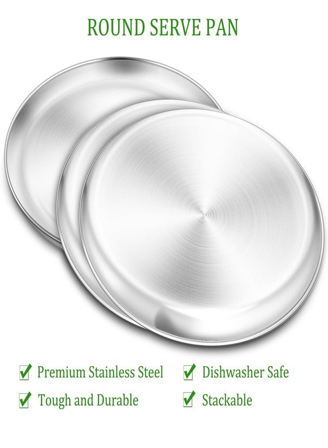 Yododo 13½ inch Pizza Pan Set, Set of 3, Stainless Steel Pizza Pan Set Large Pizza Oven Pans Tray for Baking Serving, Healthy & Heavy Duty, Dishwasher Safe & Easy Clean - Image 2