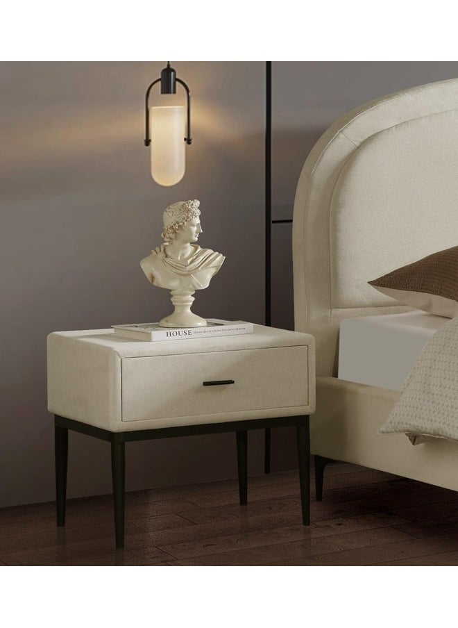 Home Canvas OSAKA King Upholstered Bed with Curved Headboard & Metal Feet (180x200)  - Image 4