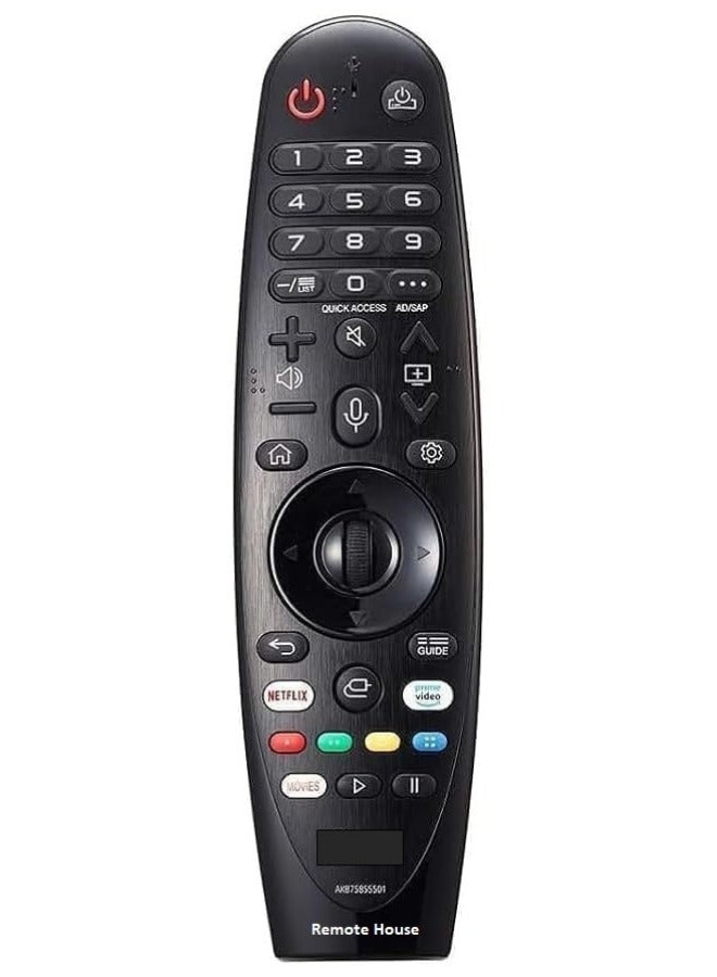 Universal Magic Remote Control, Replacement for LED OLED LCD 4K UHD Smart TV, with Buttons for Netflix, Prime Video, Disney Plus, Model RM-MR20GA, Black