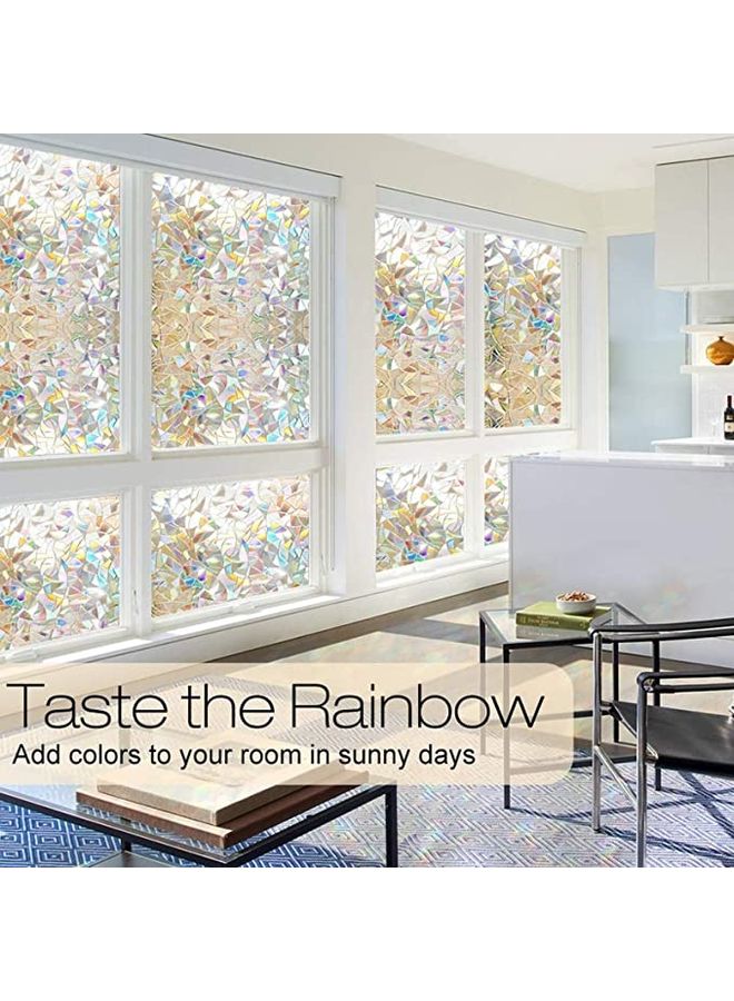 Privacy Film, Rainbow Clings, 3D Decorative Vinyl, Stained Glass Decals, Static Cling Window Sticker Non-Adhesive Multicolour 45 x 200cm - Image 2