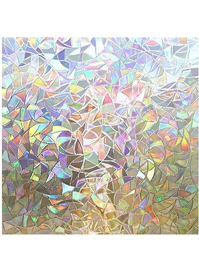 Privacy Film, Rainbow Clings, 3D Decorative Vinyl, Stained Glass Decals, Static Cling Window Sticker Non-Adhesive Multicolour 45 x 200cm - Image 1