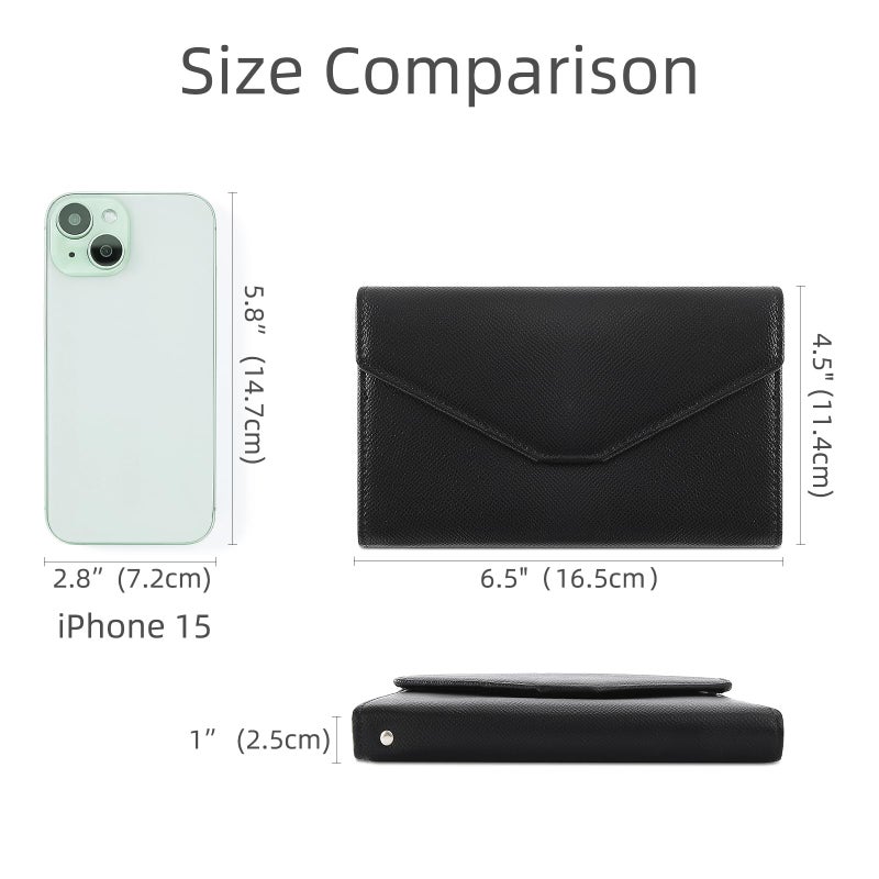 ZOPPEN ZOPPEN Passport Holder, Rfid Blocking Passport Wallet (Ver.4) Travel Essentials for Flying Tri-fold Document Organizer Holder, Black 1  - Image 2