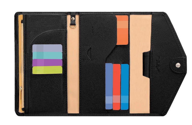 ZOPPEN ZOPPEN Passport Holder, Rfid Blocking Passport Wallet (Ver.4) Travel Essentials for Flying Tri-fold Document Organizer Holder, Black 1  - Image 1